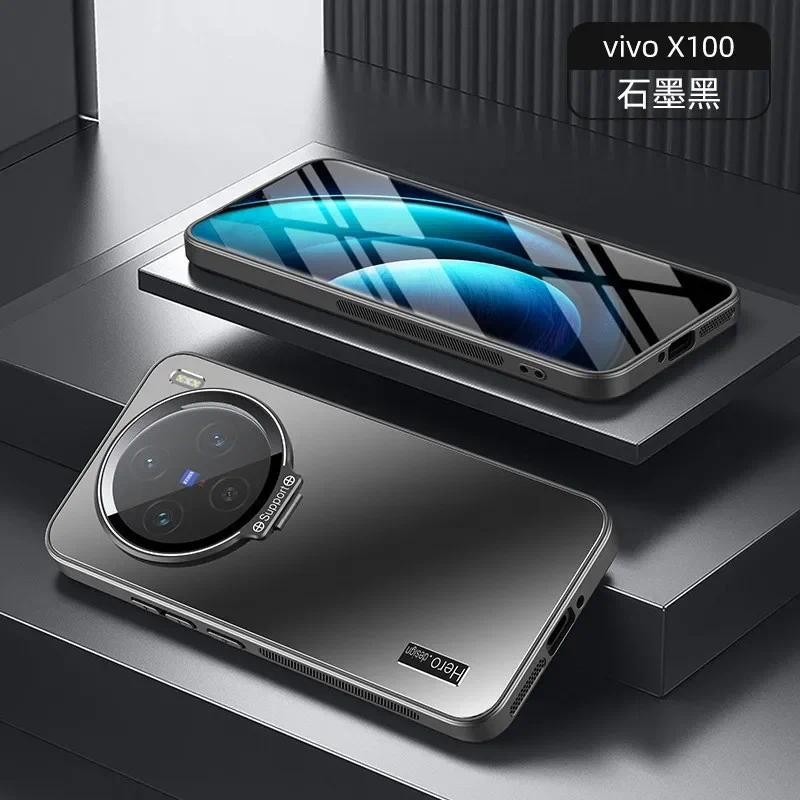 กล้อง Len Bracket Holder เคสโทรศัพท์สําหรับ Vivo X200 Pro Mini X100 Ultra X100s Pro X90s ที่มองไม่เห็น Pivot Frosted แผงด้านหลังปกแข็ง