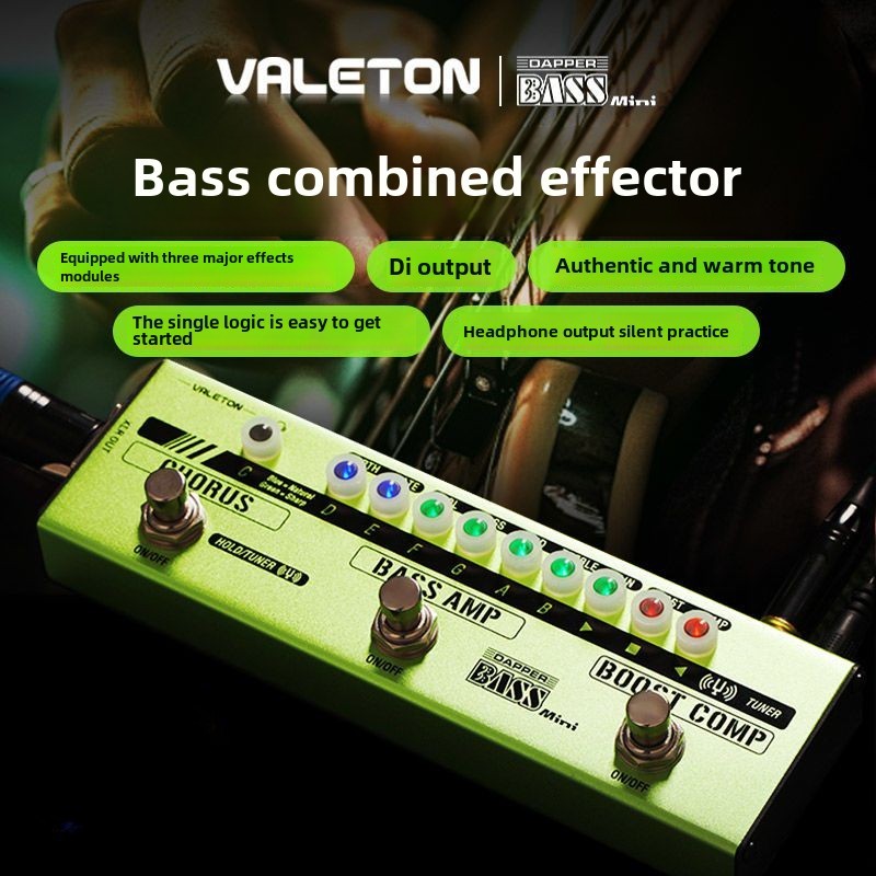 Valeton MES-2 Dapper Bass Mini Stage Session การฝึกกิgging Analog Amp Boost Comp Chorus Bass Multi-E