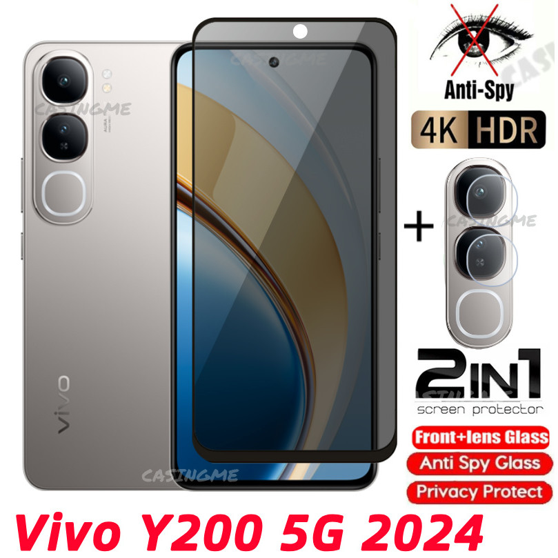 Vivo Y21d 5G 2024 กระจกนิรภัยส่วนตัว Anti-Spy คลุมทั้งหมดปกป้องหน้าจอ Anti Peek ฟิล์มความเป็นส่วนตัวสําหรับ Vivo Y300 VivoY200 Y11d 200Y Y 200 4G 5G 2024 Anti Peek ฟิล์มความเป็นส่วนตัว