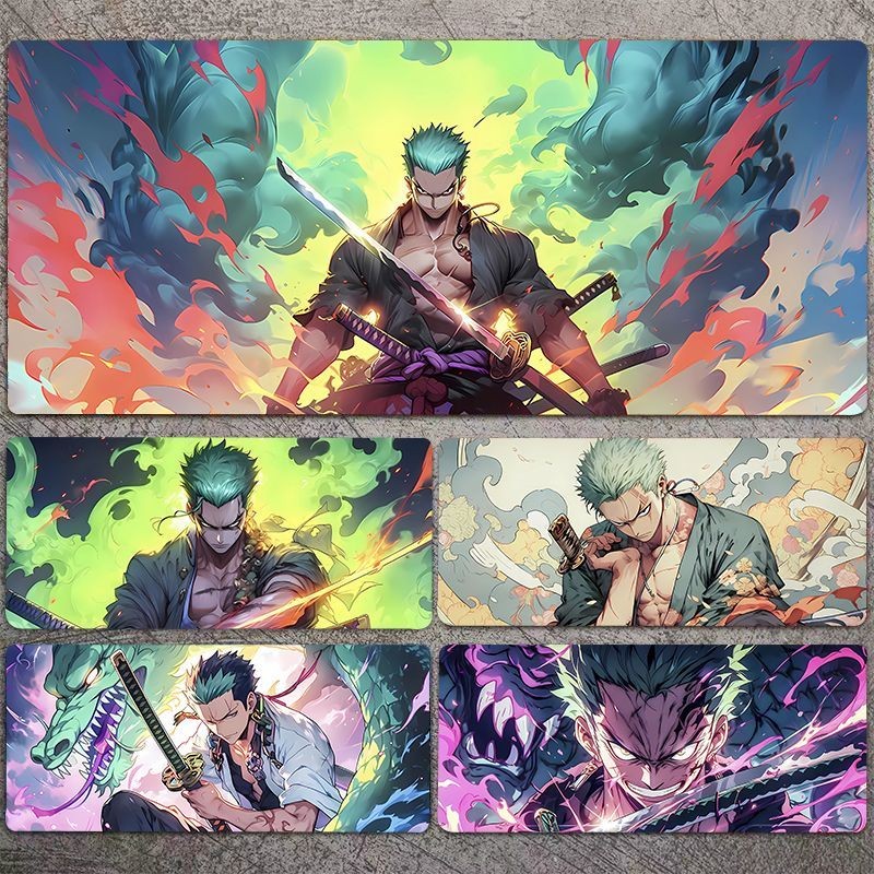 แผ่นรองเมาส์เซารอนขนาดใหญ่ หนึ่ง ชิ้นส่วน ชายเกมเล่นเกมอะนิเมะสองมิติแผ่นรองแป้นพิมพ์คอมพิวเตอร์แผ่นรองโต๊ะ