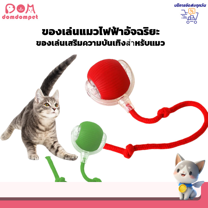 domdompet:ของเล่นสัตว์เลี้ยง ของเล่นไฟฟ้า ของเล่นแมว สมาร์ท 3 สีให้เลือก ลูกบอลไฟฟ้าอัจฉริยะ กัน