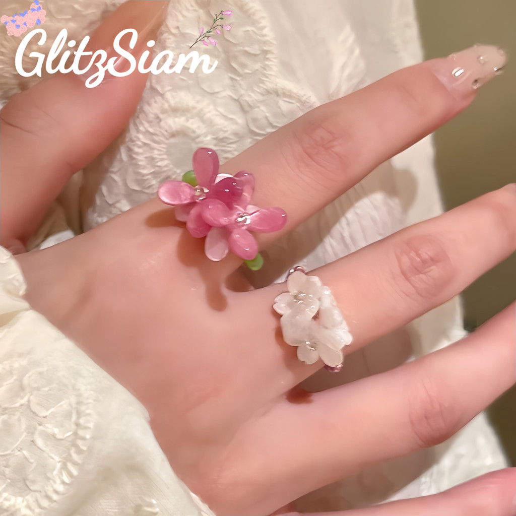 GlitzSiam✨แหวนขนาดเล็ก✨ของขวัญ มินิมอลแหวนผู้หญิง โชคลาภ มีให้เลือกหลากหลายสไตล์ พร้อมส่งในไทย