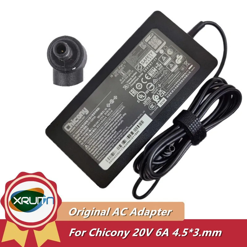 Chicony 20V 6A 120W ของแท้ AC Power Adapter Charger A17-120P2A สําหรับ MSI GF63 บาง 11SC-430CA 10SC-