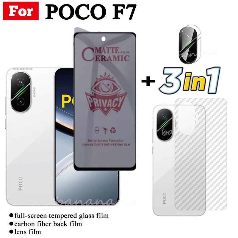 3 IN 1 Poco F7 Anti-Spy ความเป็นส่วนตัวเซรามิคฟิล์มสําหรับ Poco F7 Pro F7 Ultra Poco C71 C75 เลนส์กล