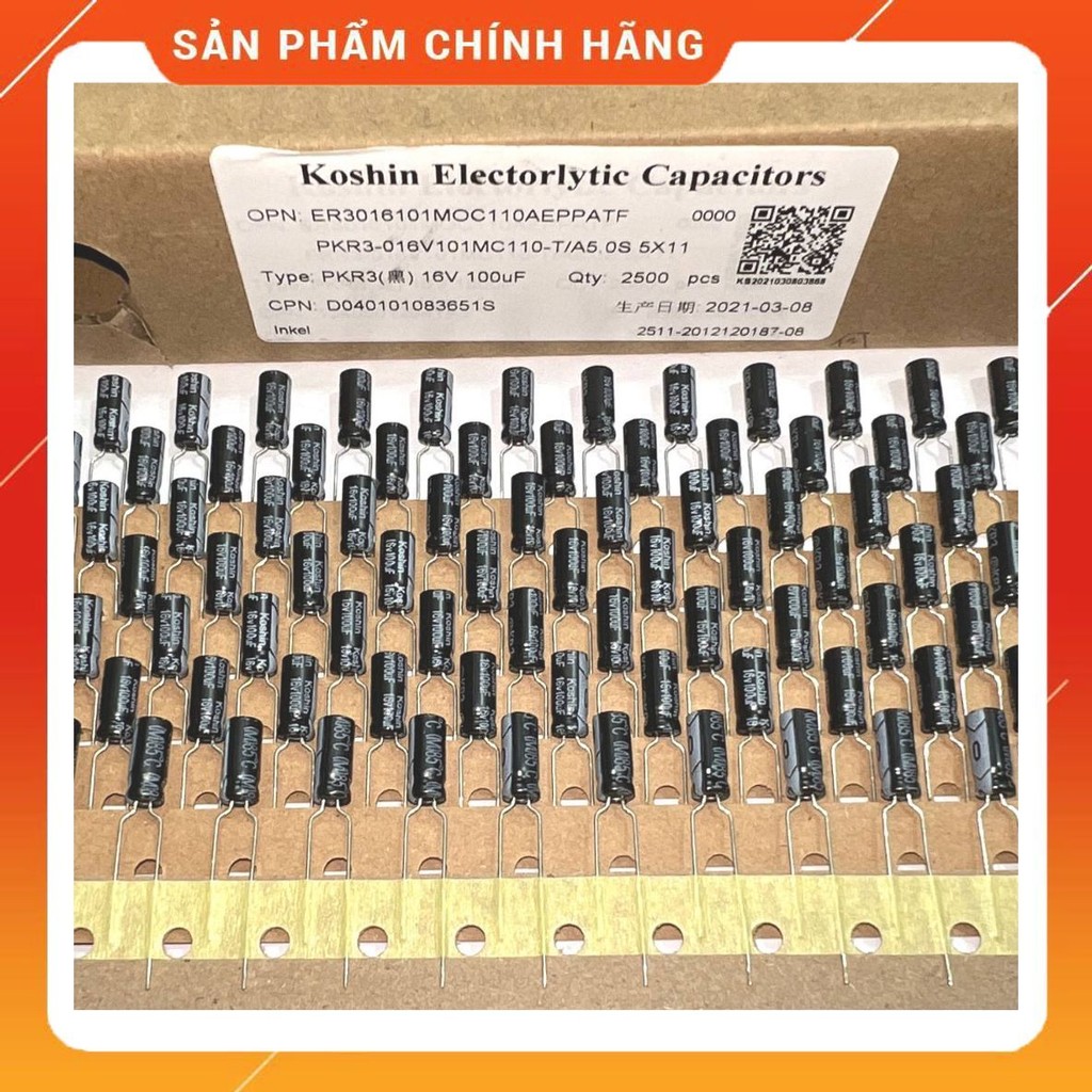 [ 20 ชิ้น ] KOSHIN 16V 100UF CAPACITOR (16V100UF 100UF 16V )