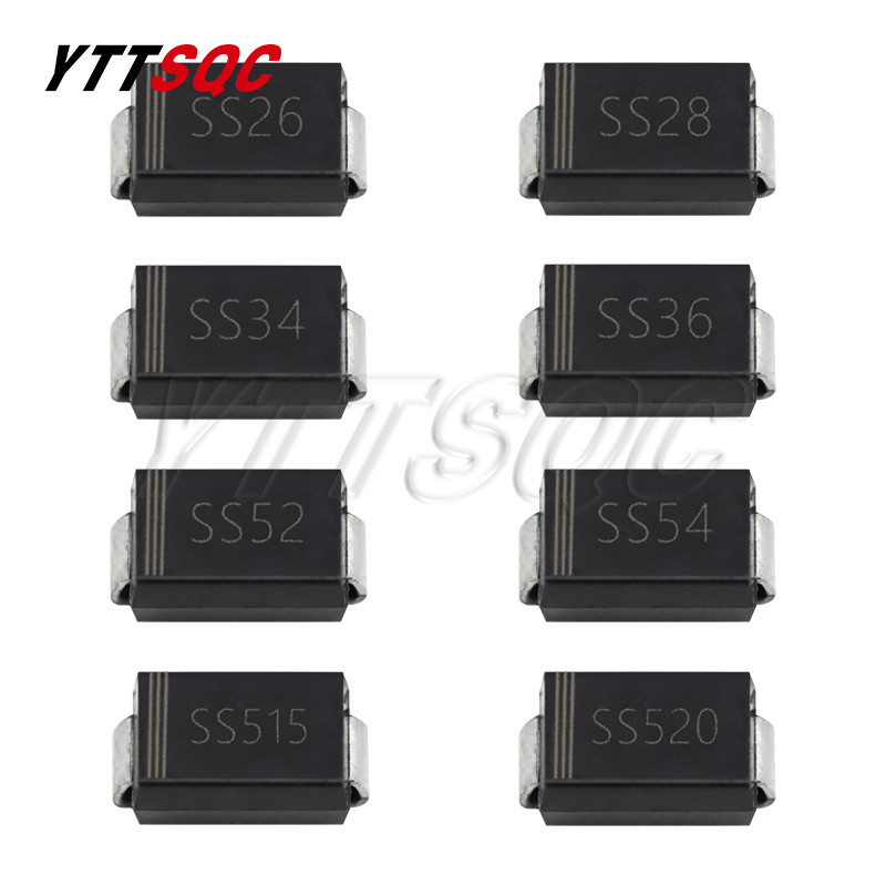 100pcs SMA SCHOTTKY Rectifier Diode SS12 SS14 SS16 SS110 SS120 SS24 SS26 SS210 SS220 SS34 SS36 SS310