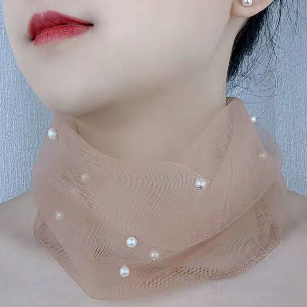 ผ้าพันคอ organza ยืดหยุ่น ลายตาข่ายและริบบิ้น ขนาดเล็ก สไตล์เรียบร้อยและสง่า ราคา ถูกที่สุด ดีลบีเคเค แกลเลอรีภาพที่ 5