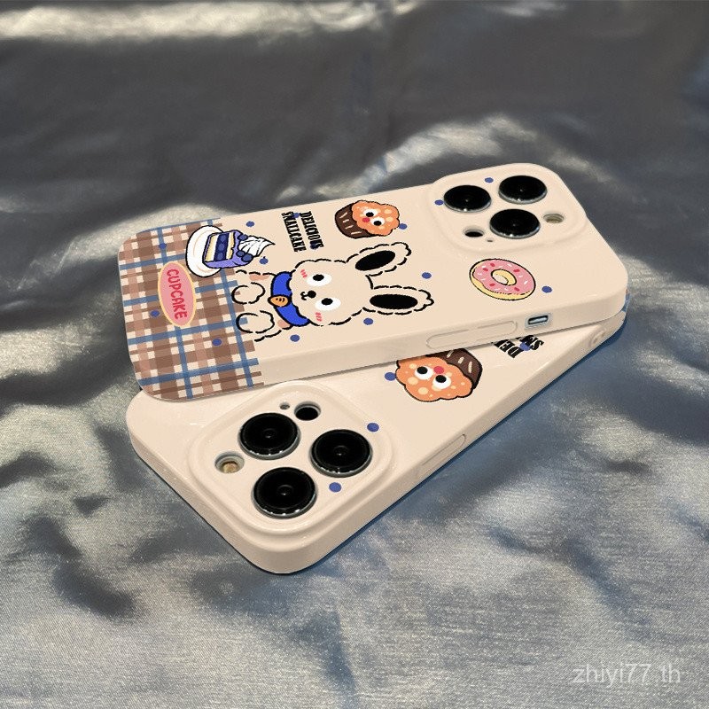 ขนมกระต่ายแฟชั่นน่ารักการ์ตูนกันกระแทกเคสโทรศัพท์เหมาะสําหรับiPhone 14 15 16 promax 13promax 12proma