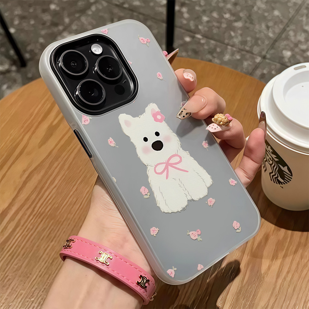 จัดส่งทันที เคสไอโฟน12 หมาเวสตี้แก๊งค์ น่ารัก เคสด้านครอบสองชั้นสีสัน For IPhone13 11 12 14PLUS 6/7/8 15 16Pro MAX XS XR - รูปที่ 5