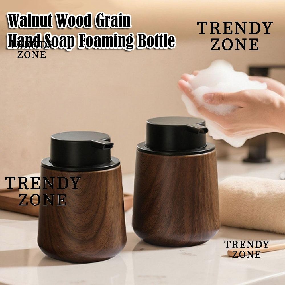 TRENDYZONE ขวดโฟมล้างมือ, ขวดปั๊มรีฟิลลายไม้, คอนเทนเนอร์เครื่องสําอางแบบพกพาสําหรับเจลอาบน้ําแชมพู