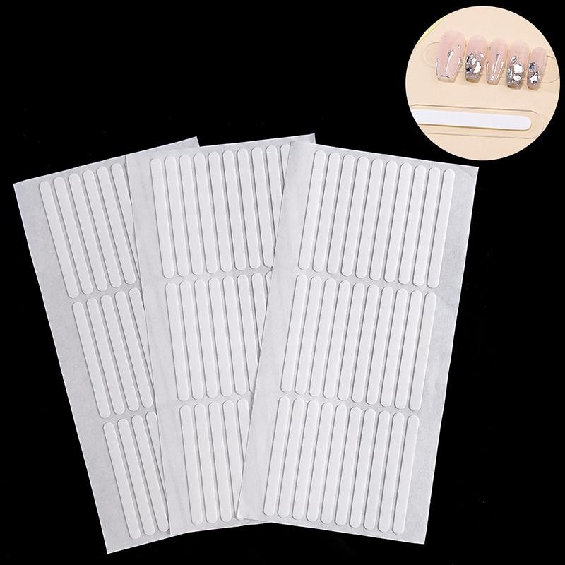 [LO] 300 ชิ้น/10 แผ่นสองด้านแสดงชั้นวางเล็บเคล็ดลับ Self-Adhesive ที่ถอดออกได้เล็บขาตั้งสติกเกอร์ TH