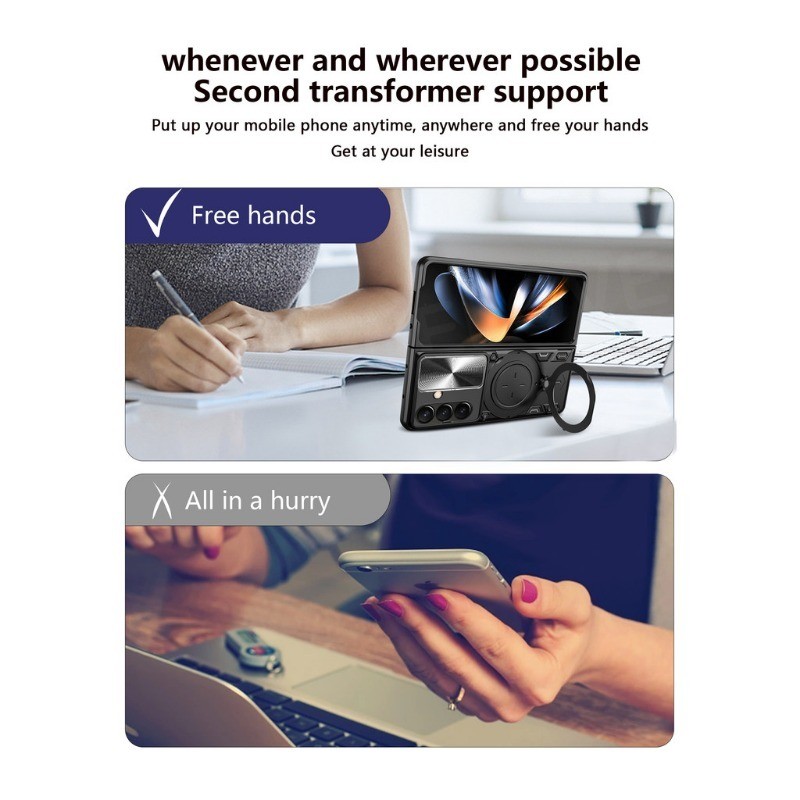 ปลอกสําหรับ Samsung Galaxy Z พับ 7 Galaxy Z Fold7 6 5 4 ZFold7 ZFold 7 5G 2025 Armor Ring Stand Holder Bracket สไลด์หน้าต่างเคสโทรศัพท์ป้องกันกันกระแทก An ราคา ถูกที่สุด ดีลบีเคเค แกลเลอรีภาพที่ 5