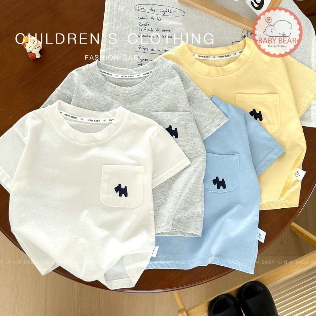 ใหม่ เสื้อยืดเด็ก เสื้อยืดคอกลมเด็กผู้ชาย เสื้อผ้าแฟชั่นเด็ก