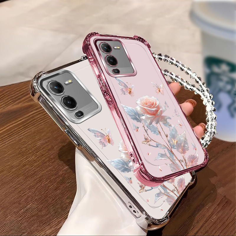 5G เคสโทรศัพท์สําหรับ VIVO Y35 V25 V25E ใหม่ซิลิโคนสี่มุม Anti-Fall ป้องกัน SJMG F8O9