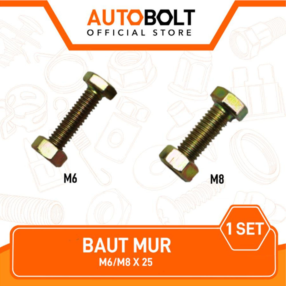 1 PC Bolt Nut M6x25 M8x25 M6 M8 x 25 8x25 M 8 6 สีเหลือง Bolt Nut Key 10 12