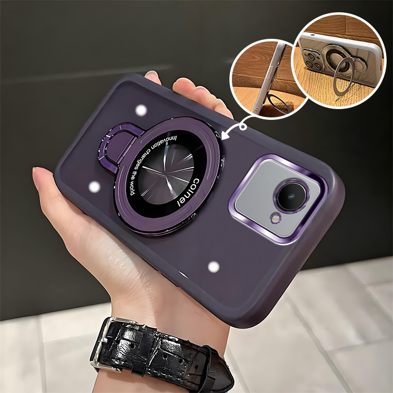 สําหรับRealme C30 C30S Narzo 50i Primeเคสโทรศัพท์U Shield Bracket Soft Caseฝาครอบเลนส์รวมทุกอย่างสีใหม่สีม่วงกันกระแทกเคสโทรศัพท์QENERTA