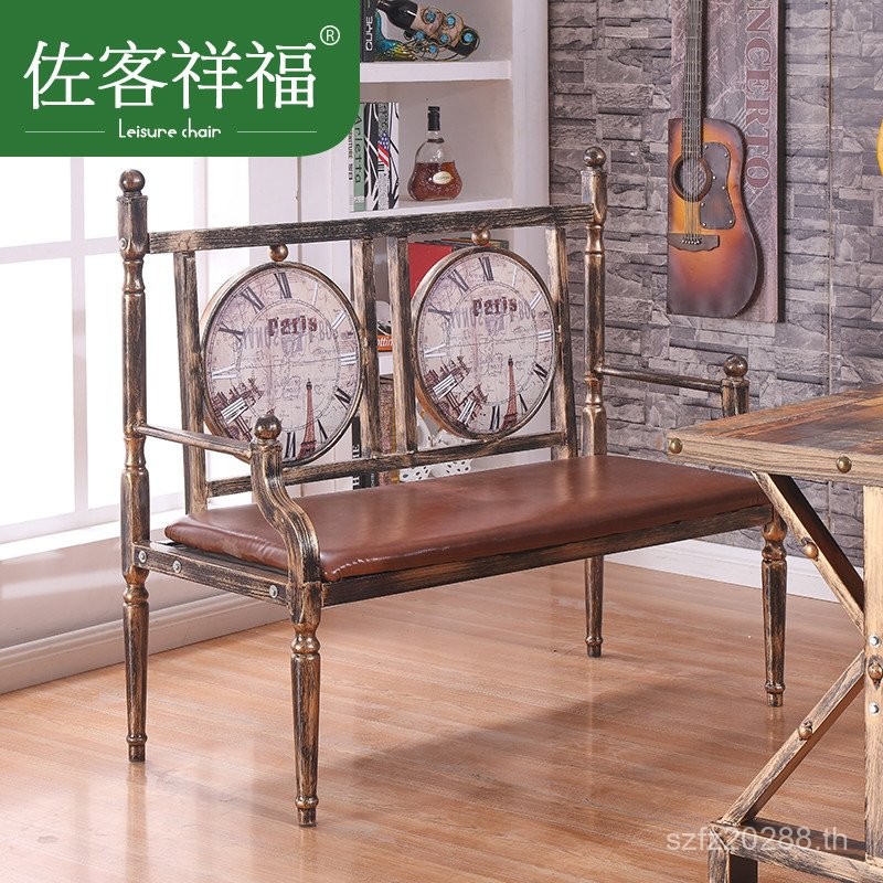Creative Bar โซฟาสไตล์อุตสาหกรรม Distressed แฟชั่น LOFT โต๊ะเก้าอี้ผสม Retro American Card Holder Ir