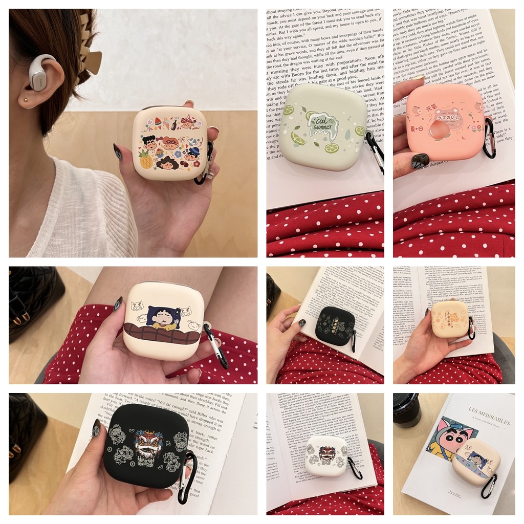 กันกระแทกน่ารักพร้อมกรณีพวงกุญแจสําหรับ Huawei FreeArc สีขาวป้องกันหูฟังปลอก Huawei FreeArc ฝาครอบ