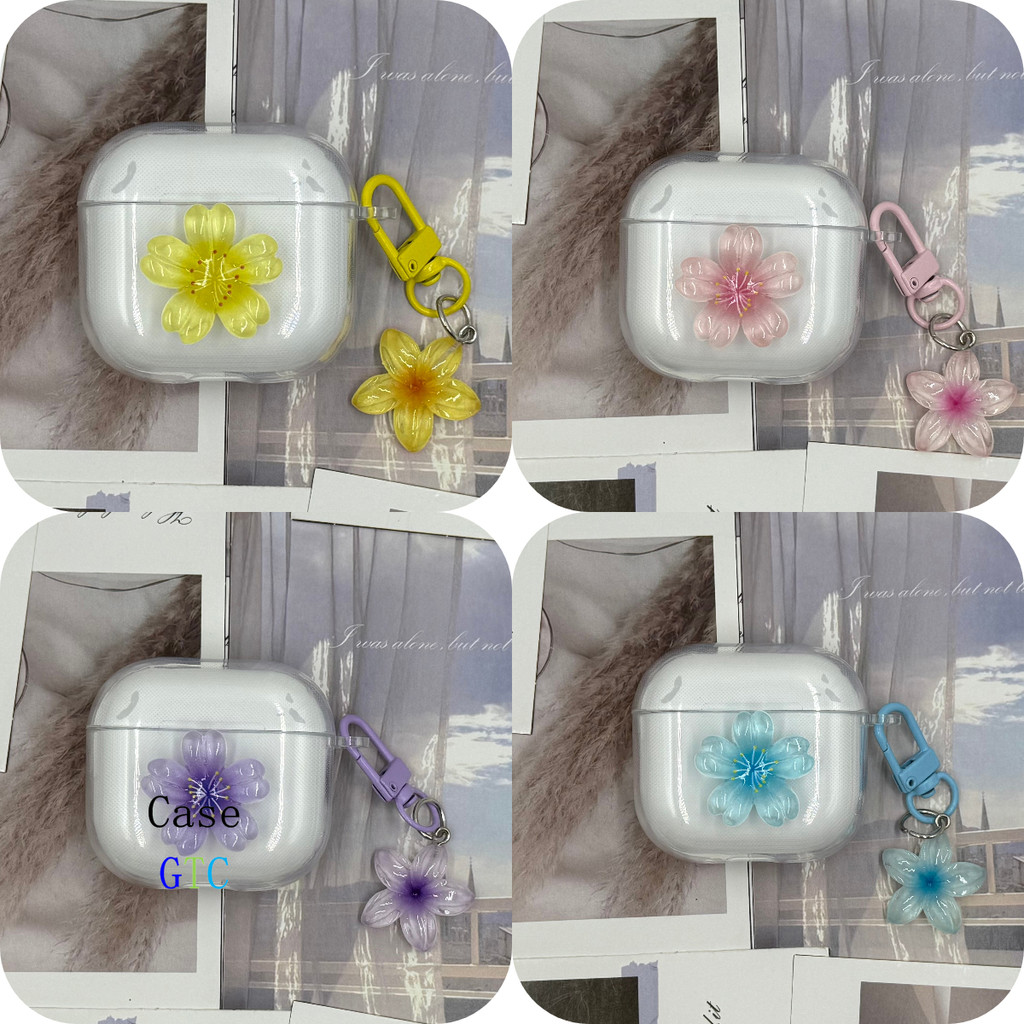 GTC สําหรับ Baseus BP1 Pro Case เคส เคสหูฟังบุคลิกภาพน่ารักรูปแบบดอกพีช 4 สี