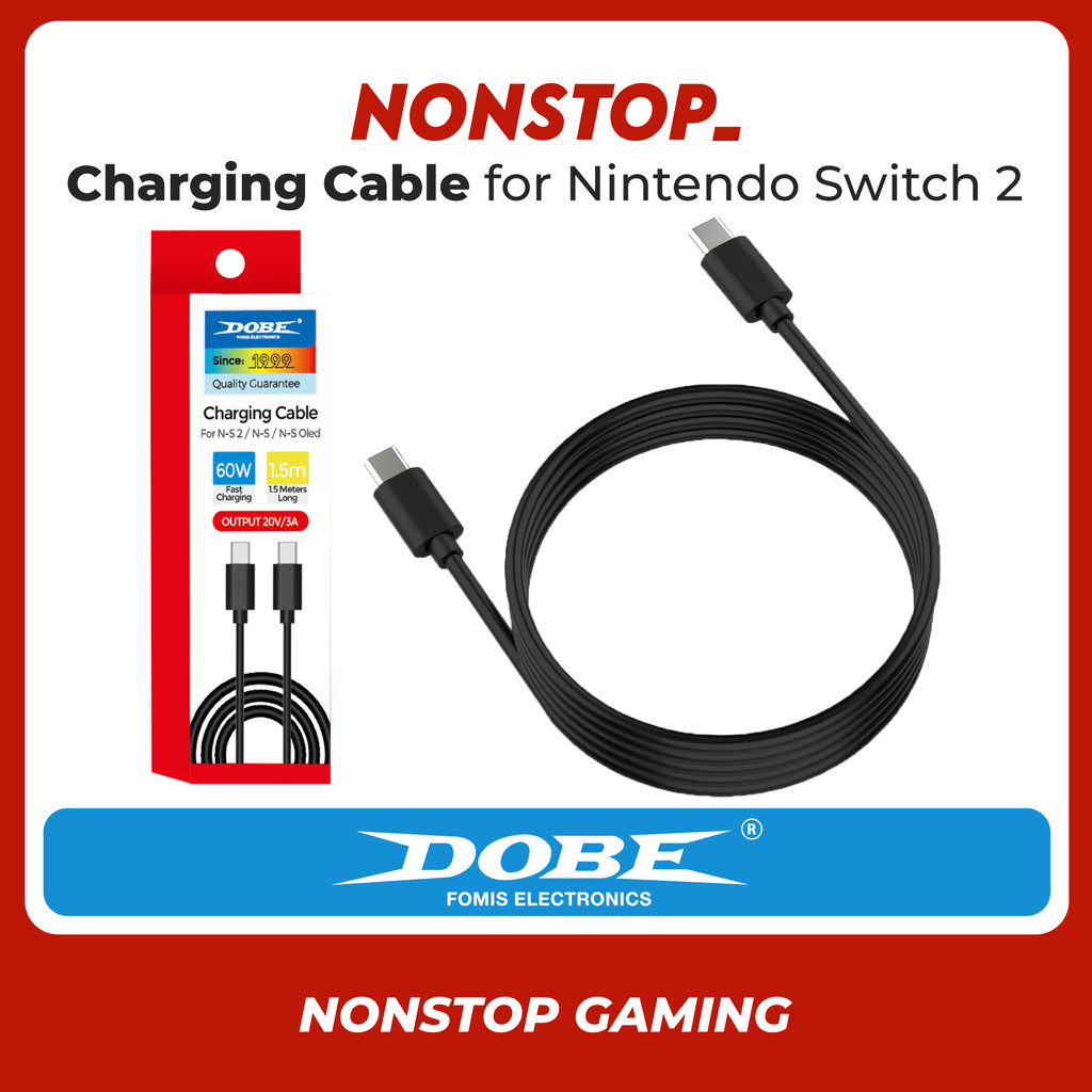 DOBE Nintendo Switch 2 สายชาร์จ USB Type-C 60W PD ความยาว 1.5M รองรับ PS5 XBOX TNS-5166