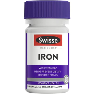 Swisse Ultiboost Iron 30 Tablets ธาตุเหล็ก บำรุงเลือด ป้องกันโลหิตจาง เหน็บชา