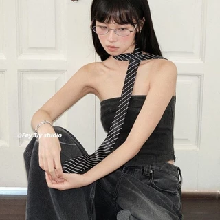 เข็มขัดเอวแบบสายโซ่สไตล์เกาหลี chic