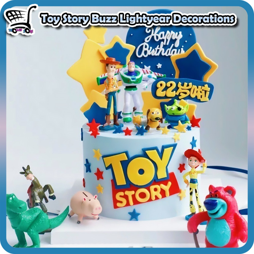 Toy Story Buzz Lightyear เค้ก Topper วันเกิด Topper เค้กตกแต่ง Kek Hiasantial 玩具动 巴斯光年蛋摆件