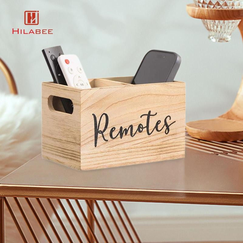 [hilabee] ที่วางรีโมทคอนโทรลกล่องเก็บของที่วางปากกา Multiuse 2 ช่อง Remote Organizer สําหรับโต๊ะเคาน์เตอร์รีโมททีวี