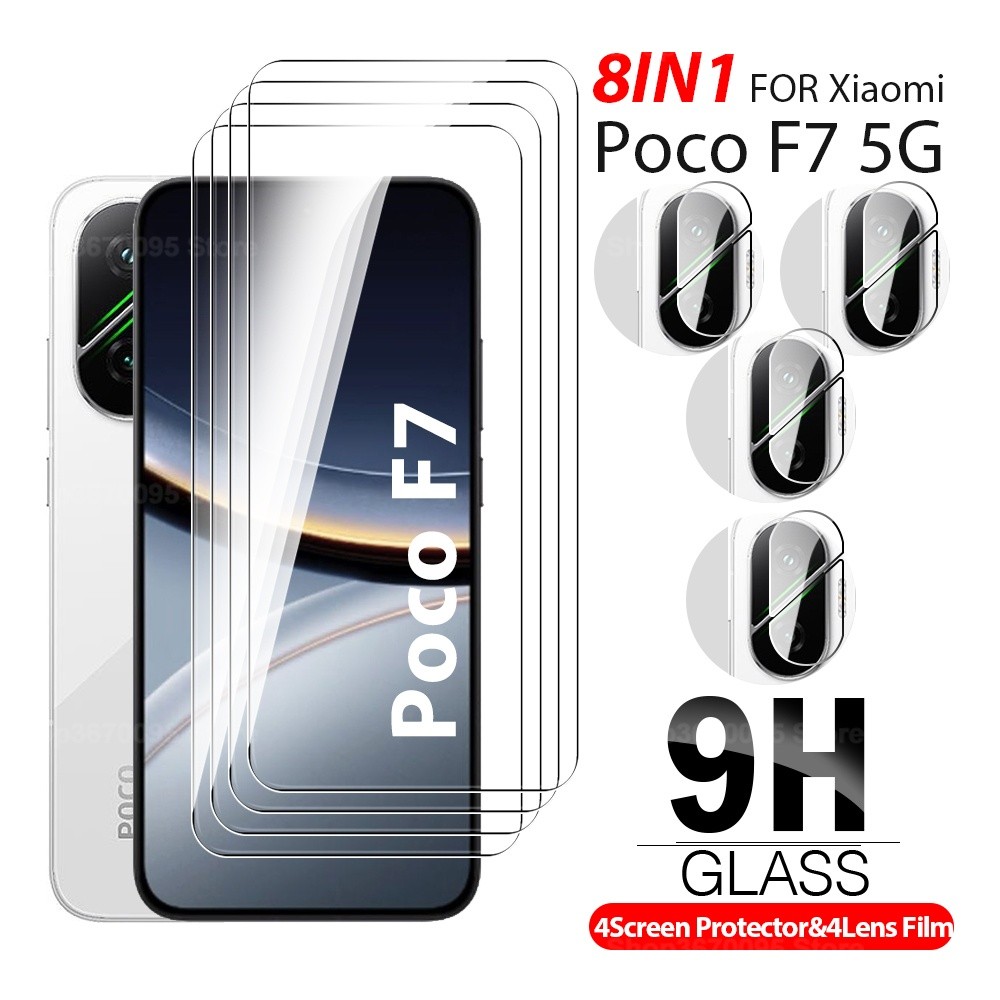 8in1 กระจกนิรภัยสําหรับ Xiaomi Poco F7 F7 Ultra F7 Pro ป้องกันหน้าจอ poco F7 Ultra pro F 7 กล้องเลนส