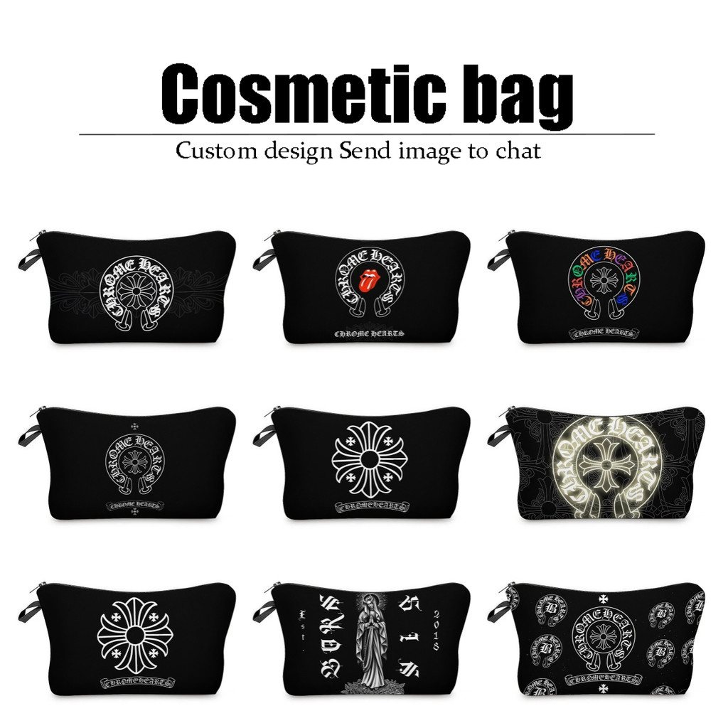 Chrome Hearts Cute Travel Makeup Bag กระเป๋าเครื่องสําอางกระเป๋าใบเล็กสําหรับผู้หญิง