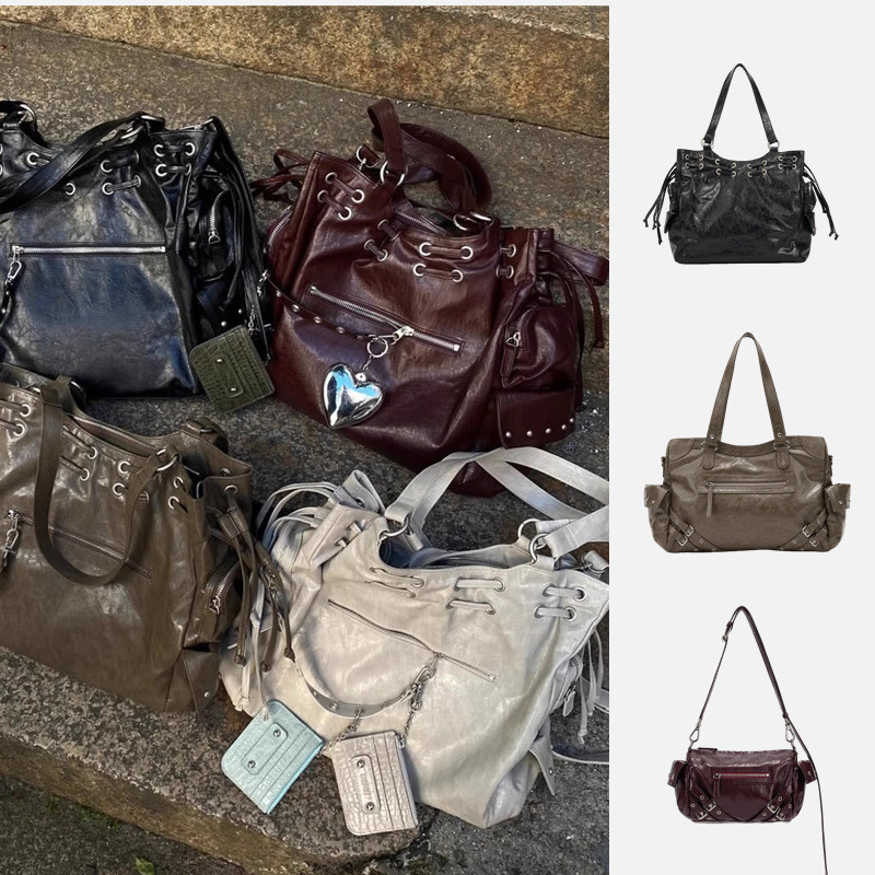 เกาหลีDesigner deinet Liuเล็บกระเป๋ารถจักรยานยนต์Rock POCKETแฟชั่นหวานเย็นสาวร้อนกระเป๋าสะพายอินเทรน