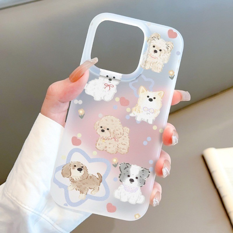 รูปแบบการพิมพ์ฝาครอบโทรศัพท์นุ่ม ลูกสุนัขเยอะมาก For iPhone 11 13 15 เคส ไอโฟน12 14 ProMax 7 8Plus X XR XSMaxกันกระ