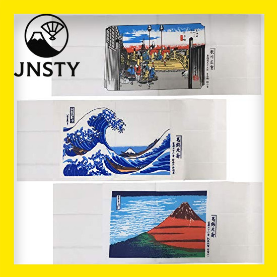 tenugui- [pkpohs] Tenugui Hand Towel, Ukiyoe 3-Piece Set, Japanese Pattern, Sweat Wipe, Souvenir (Uk