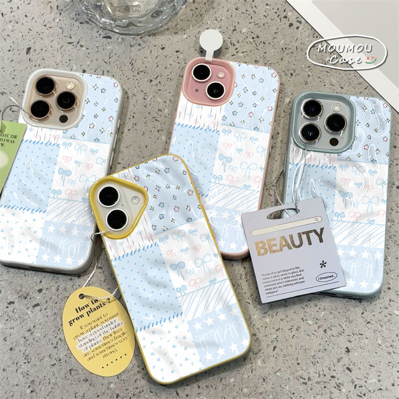 IPhone 15 11 12 13 16 14 Pro Max 7 8 15 14 16 Plus Case Lovely Star Bowknot Polka Dot Water Ripple W