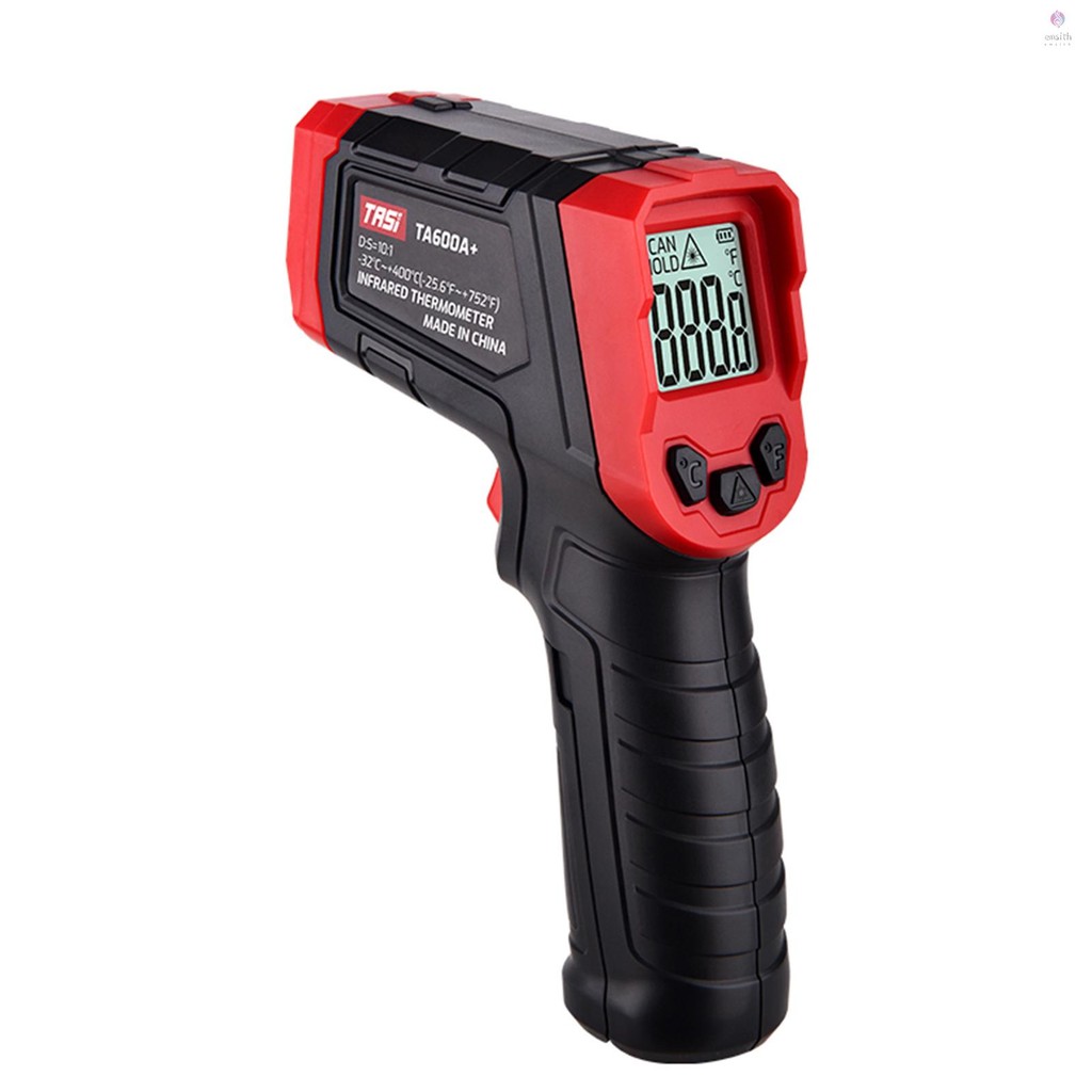 E*M TASI เครื่องวัดอุณหภูมิอินฟราเรด -32℃~400℃/-25.6℉~752℉ เครื่องวัดอุณหภูมิเลเซอร์ดิจิตอลแบบไม่สัม