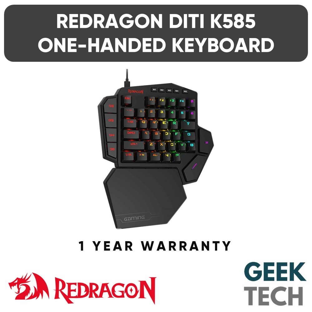 Redragon K585 RGB DITI คีย์บอร์ดเกมกล Hotswapมือเดียว 42 คีย์ ปุ่มมาโคร