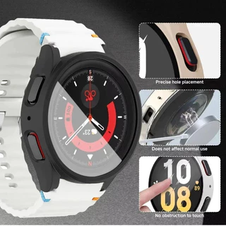 【เคส+สาย】สำหรับ Samsung Galaxy Watch 7 40MM 44MM สายรัดนาฬิกาซิลิโคน + กรณีหน้าจอแก้ว PC สำหรับ Galaxy Watch 7 สายรัดนาฬ