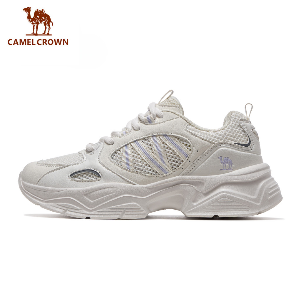 CAMEL CROWN LIFT LIGHTLY รองเท้าผ้าใบสำหรับผู้หญิง แบบลำลองน้ำหนักเบาที่ระบายอากาศได้ดี
