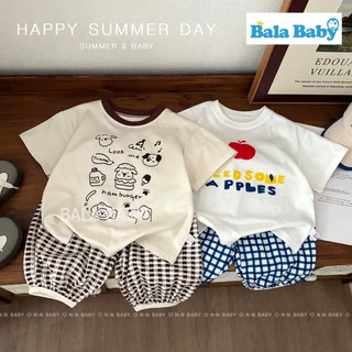 ชุดเซ็ตเด็ก เสื้อยืดเด็ก+กางเกง3ส่วน เสื้อยืดลายการ์ตูน สำหรับเด็กผู้หญิง Size80-120cm DXT75