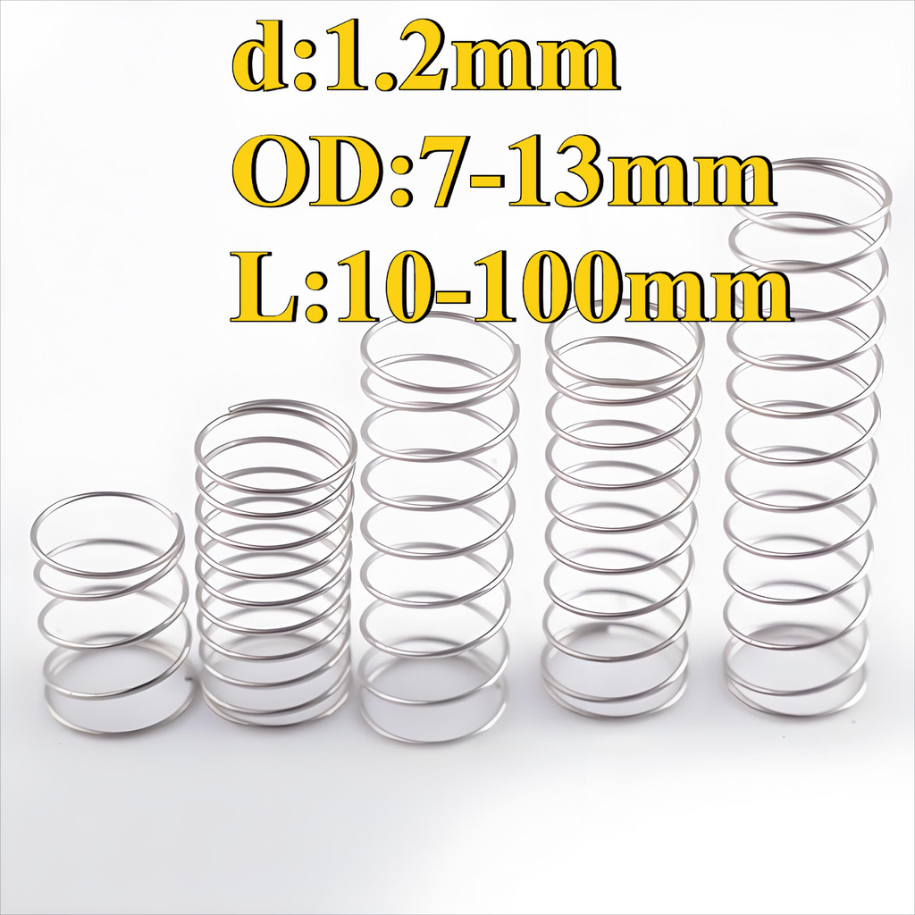 304 สปริงบีบสแตนเลส d1.2มม * เส้นผ่านศูนย์กลางภายนอก: 7-13มม ความยาว:10-100มม）compression spring SUS