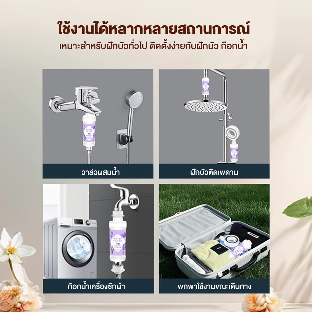 【ลูกบอลอาบน้ำฟรี】ตัวกรองอาบน้ำ ShowerFilter ฝักบัวกรองน้ำ ฟิลเตอร์ผสมวิตามิน  กรองคลอรีนได้ถึง 99% บํารุงผิว ติดตั้งง่าย thumbnail 9