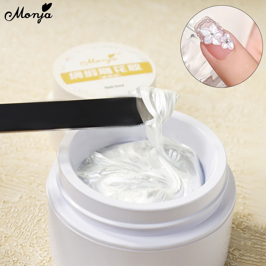 Monja เล็บ เจลอัพเกรด 3D แกะสลักเจลภาษาโปลิชประติมากรรม ซาติน Satin Glossy วาด การสร้างแบบจําลอง