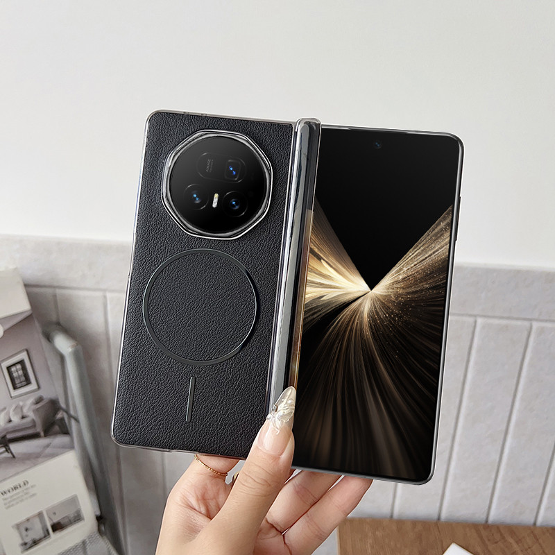 สําหรับ Honor Magic V3, V5 ปลอก ELVEV พรีเมี่ยมหนังวินเทจ Anti-shock บานพับป้องกันดูดฝาครอบโทรศัพท์