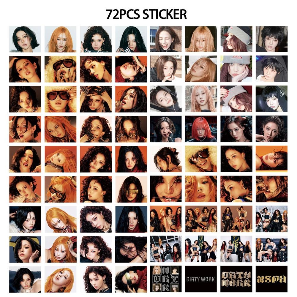 Lomo Photo Cards สกปรกทํางาน Photocards สติกเกอร์ Kpop Ningning Giselle อัลบั้ม K3t9