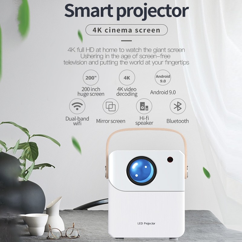 CY303 PRO โปรเจคเตอร์ 4K Android 12.0 LCD ขนาดใหญ่ 4K มินิโปรเจคเตอร์ 1080P Dual Band WiFi + Bluetoo