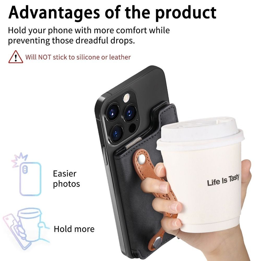 กระเป๋าสำหรับโทรศัพท์มือถือหนังPU กับสายข้อมือ Magsafe Wallet ป้องกันRFID - รูปที่ 5