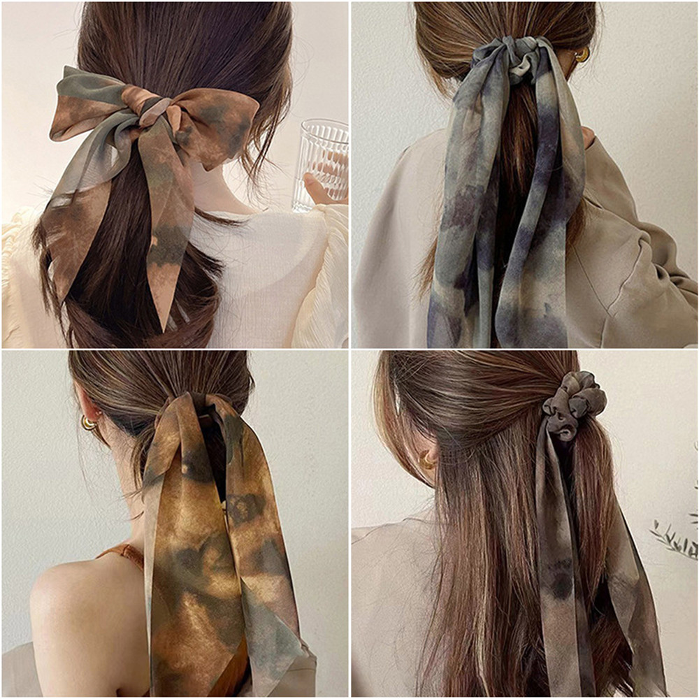 เชือกคาดผมลําแสงภาพวาดหมึกฝรั่งเศสอ่อนโยนสําหรับเด็กผู้หญิง เครื่องประดับผมเชือกผมส่วนบุคคลที่ทันสมัยและอเนกประสงค์