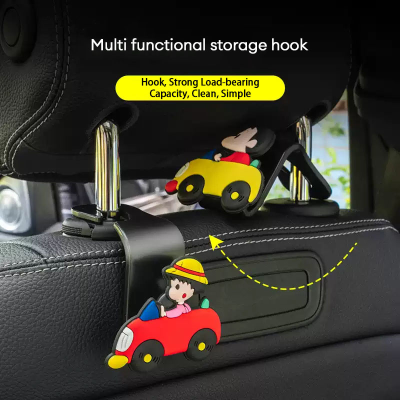carboss cute Car Seat Hook อุปกรณ์ตกแต่งเบาะรถยนต์ ตะขอเกี่ยวรถลายการ์ตูนน่ารัก ขอเกี่ยวเบาะหลังรถ.