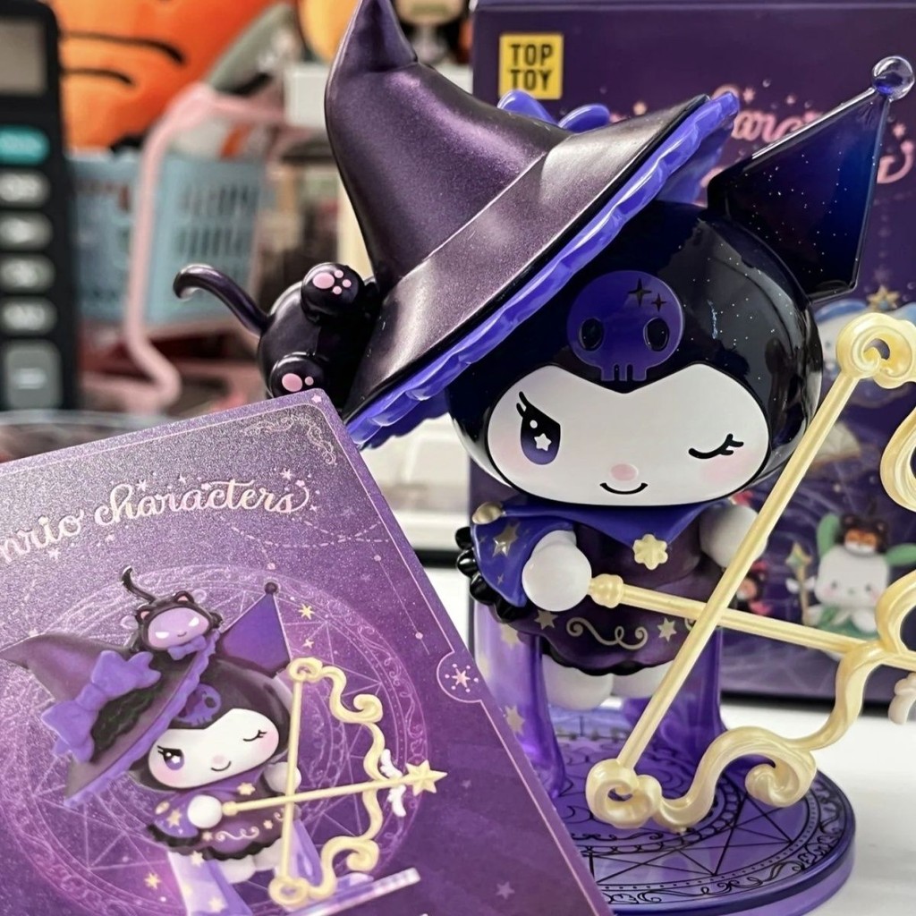 Sanrio รูปตุ๊กตา TOPTOY สินค้าใหม่ Sanrio Starry Night Party Magician Mystery กล่อง Hello Kitty อินเทรนด์เล่นเดสก์ท็อปตกแต่งรูปของขวัญ