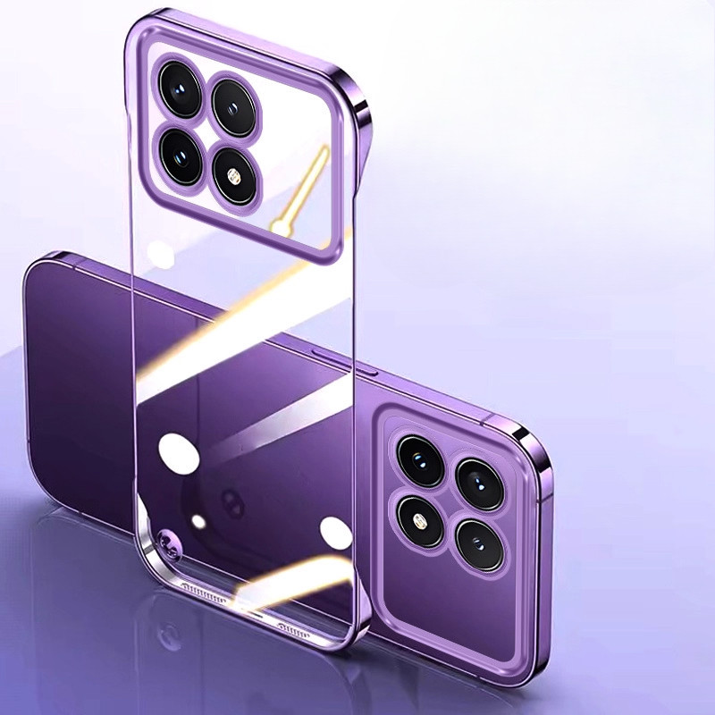สําหรับ Redmi K70 Ultra เคสโทรศัพท์หรูหราชุบ Frameless Case ฝาครอบกันกระแทกโปร่งใส